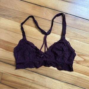 Maroon Aerie Lace Bralette
